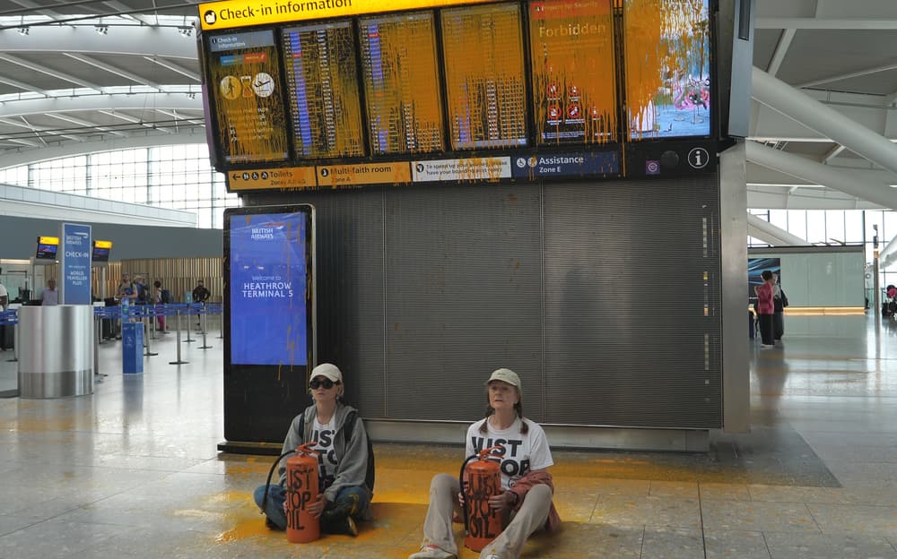 Just Stop Oil Heathrow Protest