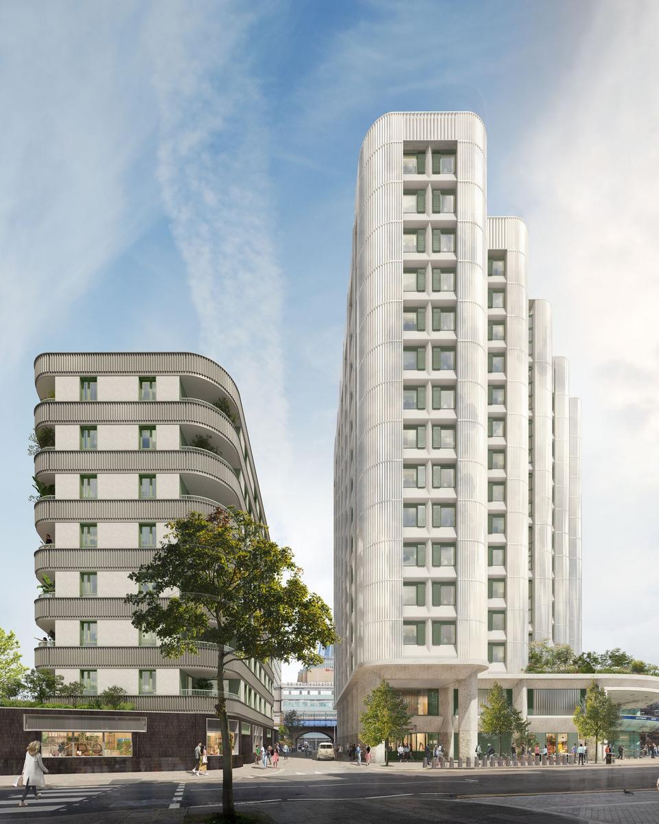 An artist's impression of the development above Southwark Tube station